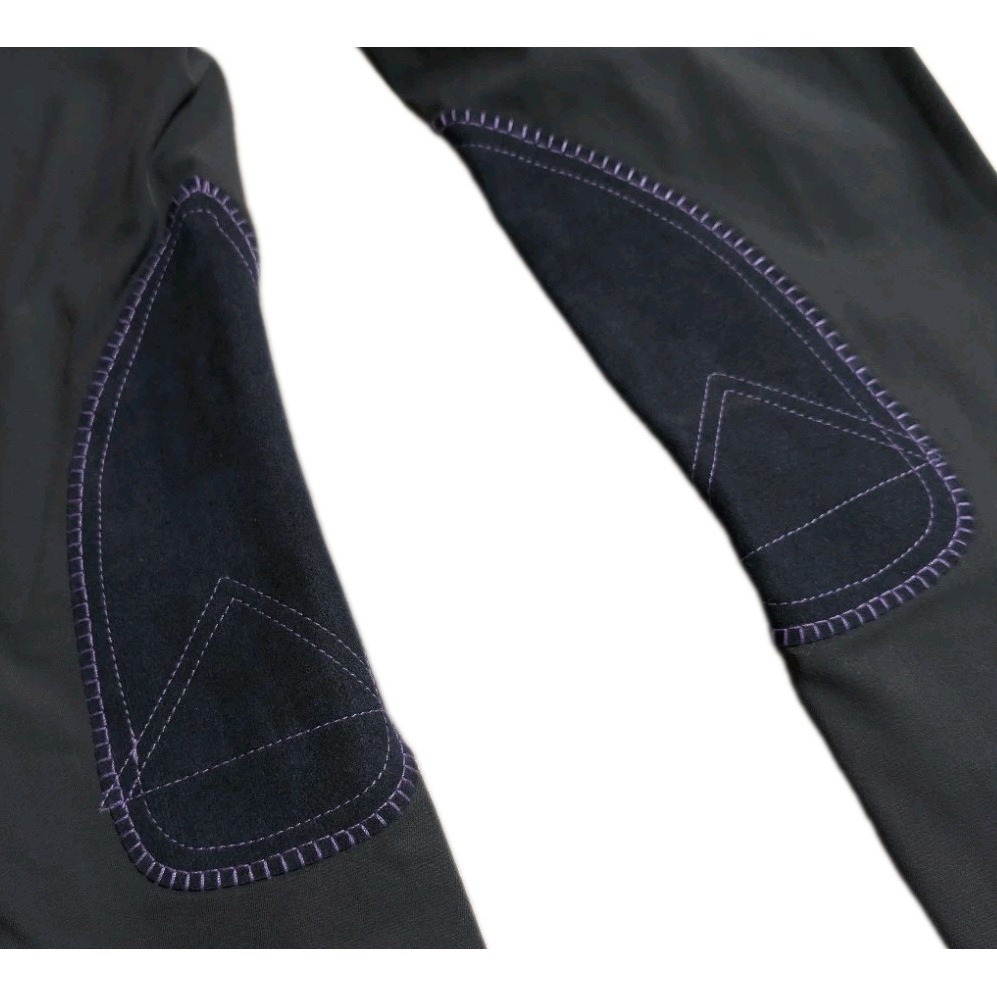 Piper Smartpak Girls 14 Riding Breeches Navy Purple Knee Patch Equestrian Pants — image 6 of 8